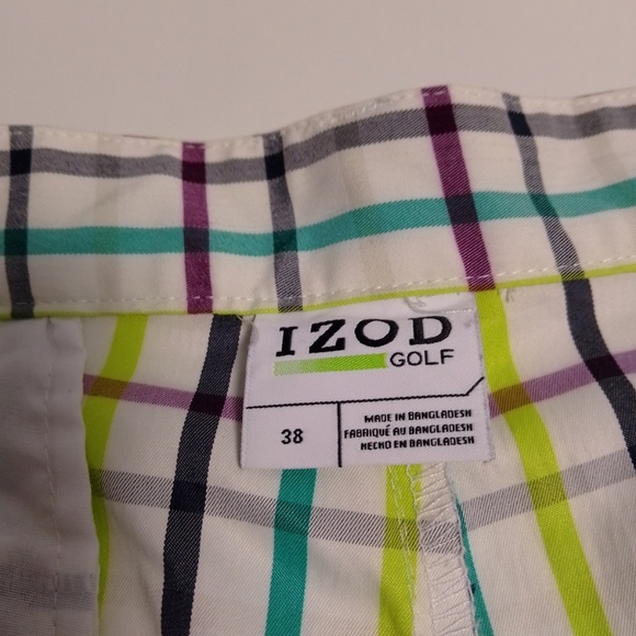 Izod men neon green and purple golf shorts size 38 - Picture 3 of 8